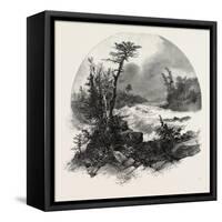 French Canadian Life, Head of Shawenegan Falls, Canada, Nineteenth Century-null-Framed Stretched Canvas