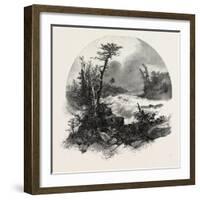 French Canadian Life, Head of Shawenegan Falls, Canada, Nineteenth Century-null-Framed Giclee Print