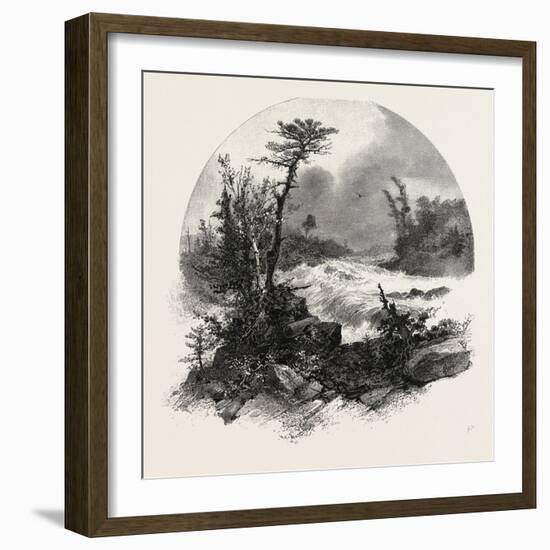 French Canadian Life, Head of Shawenegan Falls, Canada, Nineteenth Century-null-Framed Giclee Print