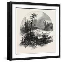 French Canadian Life, Head of Shawenegan Falls, Canada, Nineteenth Century-null-Framed Giclee Print