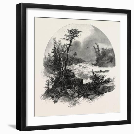 French Canadian Life, Head of Shawenegan Falls, Canada, Nineteenth Century-null-Framed Giclee Print