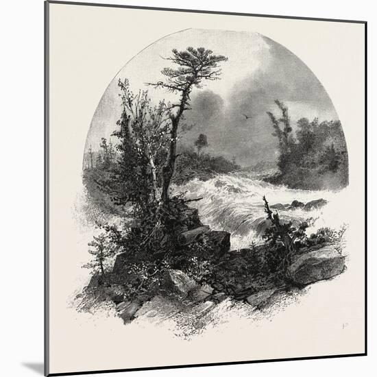 French Canadian Life, Head of Shawenegan Falls, Canada, Nineteenth Century-null-Mounted Giclee Print