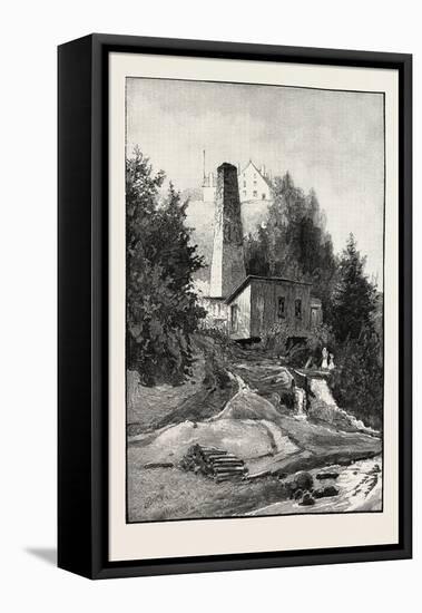 French Canadian Life, Old Chimney and Chateau, Canada, Nineteenth Century-null-Framed Stretched Canvas