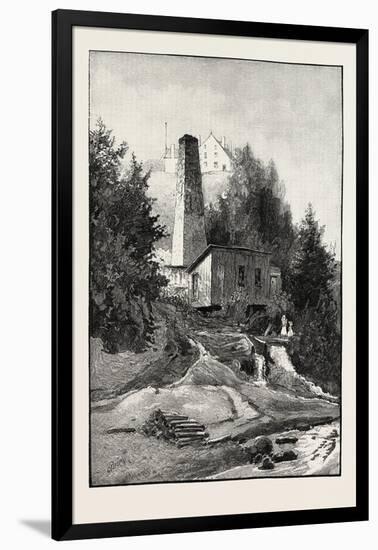 French Canadian Life, Old Chimney and Chateau, Canada, Nineteenth Century-null-Framed Giclee Print