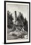 French Canadian Life, Old Chimney and Chateau, Canada, Nineteenth Century-null-Framed Giclee Print