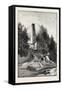 French Canadian Life, Old Chimney and Chateau, Canada, Nineteenth Century-null-Framed Stretched Canvas