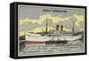 French Cargo Ship of the Compagnie Transatlantique-null-Framed Stretched Canvas