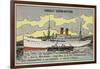 French Cargo Ship of the Compagnie Transatlantique-null-Framed Giclee Print