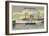 French Cargo Ship of the Compagnie Transatlantique-null-Framed Giclee Print