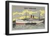 French Cargo Ship of the Compagnie Transatlantique-null-Framed Giclee Print