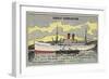 French Cargo Ship of the Compagnie Transatlantique-null-Framed Giclee Print