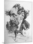 French Caricature of English Novelist Charles Dickens as a Colossus Striding from London Across-null-Mounted Photographic Print