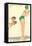 French Cartoon of Diving Lady, Now Smile-null-Framed Stretched Canvas