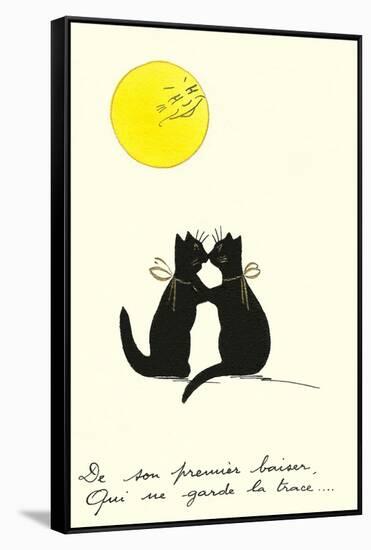 French Cat Romance-null-Framed Stretched Canvas