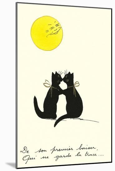 French Cat Romance-null-Mounted Art Print