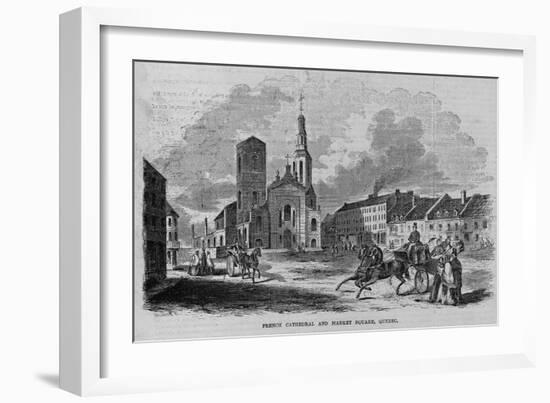 French Cathedral and Market Square, Quebec.-null-Framed Giclee Print