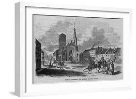 French Cathedral and Market Square, Quebec.-null-Framed Giclee Print