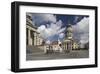 French Cathedral and statue of Friedrich Schiller on Gendarmenmarkt, Berlin, Germany-null-Framed Art Print