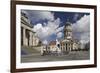 French Cathedral and statue of Friedrich Schiller on Gendarmenmarkt, Berlin, Germany-null-Framed Art Print