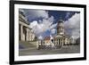 French Cathedral and statue of Friedrich Schiller on Gendarmenmarkt, Berlin, Germany-null-Framed Art Print