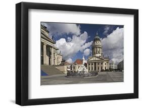 French Cathedral and statue of Friedrich Schiller on Gendarmenmarkt, Berlin, Germany-null-Framed Art Print