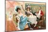French Champagne Drinkers, Courtesans-null-Mounted Art Print
