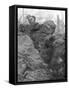 French Chasseurs Alpins Fighting in Alsace During 1914-J Simont-Framed Stretched Canvas
