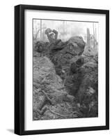 French Chasseurs Alpins Fighting in Alsace During 1914-J Simont-Framed Giclee Print