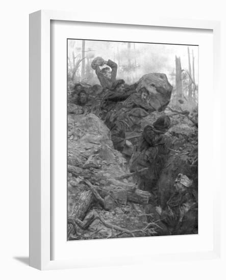 French Chasseurs Alpins Fighting in Alsace During 1914-J Simont-Framed Giclee Print