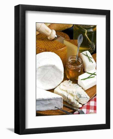 French Cheeses and Honey, France-Nico Tondini-Framed Premium Photographic Print