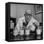 French Chemist, Analyzing the Ingredients of Coca-Cola-null-Framed Stretched Canvas