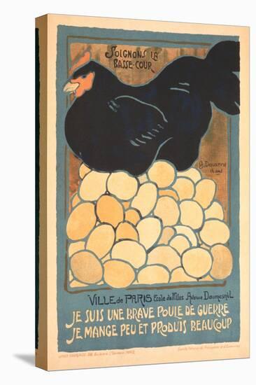 French Chicken with Many Eggs-null-Stretched Canvas