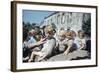 French Children in the Town of Avranches Sitting on Us Military Jeep, Normandy, France, 1944-Frank Scherschel-Framed Photographic Print