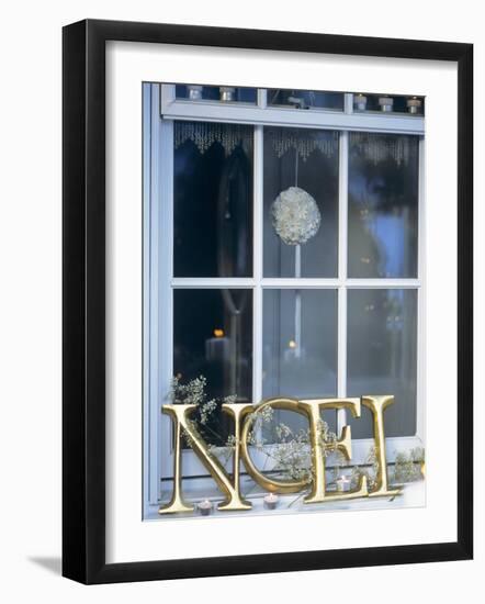 French Christmas Window Decoration-Jean Cazals-Framed Photographic Print