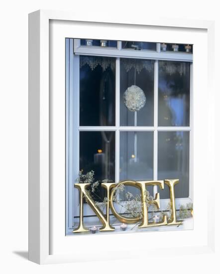 French Christmas Window Decoration-Jean Cazals-Framed Photographic Print