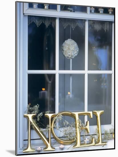 French Christmas Window Decoration-Jean Cazals-Mounted Photographic Print