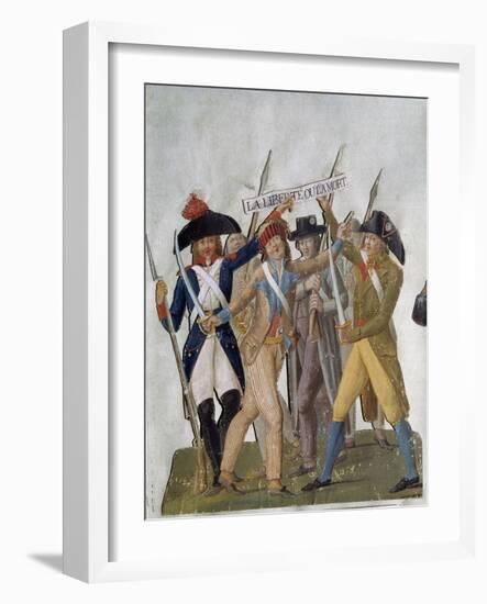 French Citizens Fighting for Freedom or Death in the French Revolution, Ca. 1789-1807-Jean-Baptiste Lesueur-Framed Art Print