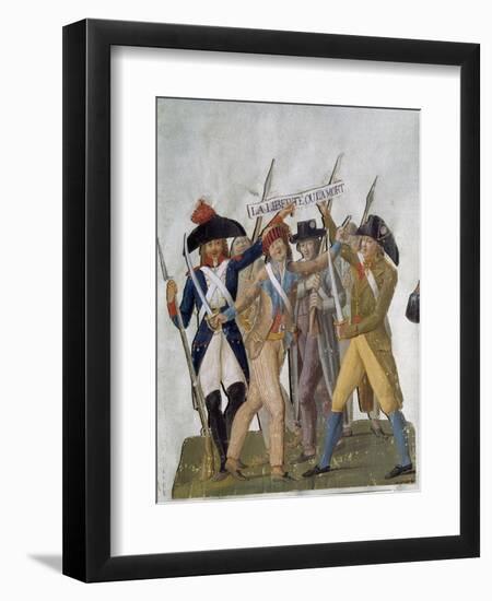 French Citizens Fighting for Freedom or Death in the French Revolution, Ca. 1789-1807-Jean-Baptiste Lesueur-Framed Art Print