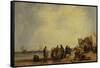 French Coast with Fishermen-Richard Parkes Bonington-Framed Stretched Canvas