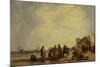 French Coast with Fishermen-Richard Parkes Bonington-Mounted Giclee Print