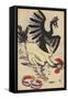 French Cockerel Fleeing from the German Eagle-null-Framed Stretched Canvas