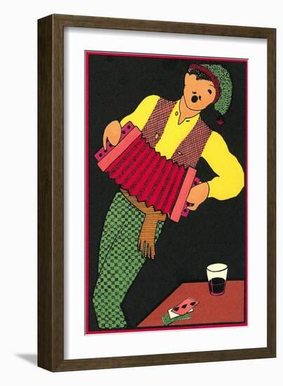 French Concertina Player-null-Framed Art Print