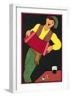 French Concertina Player-null-Framed Art Print