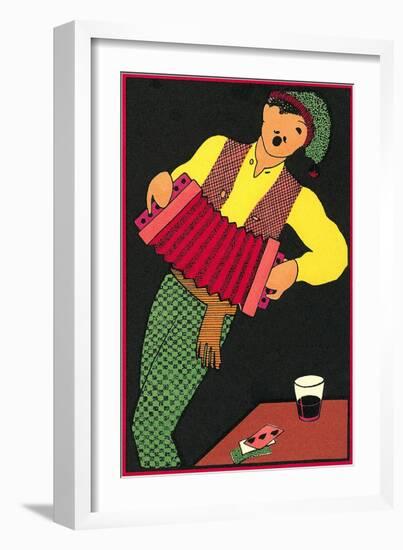 French Concertina Player-null-Framed Art Print