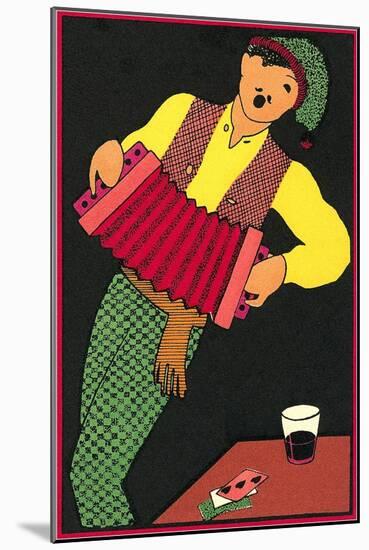 French Concertina Player-null-Mounted Art Print