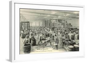 French Cooperage making Wine Barrels-null-Framed Art Print