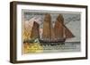 French Corsair Lugger Coureur, First Empire, Early 19th Century-null-Framed Giclee Print