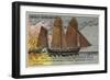 French Corsair Lugger Coureur, First Empire, Early 19th Century-null-Framed Giclee Print