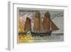 French Corsair Lugger Coureur, First Empire, Early 19th Century-null-Framed Giclee Print