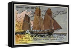 French Corsair Lugger Coureur, First Empire, Early 19th Century-null-Framed Stretched Canvas